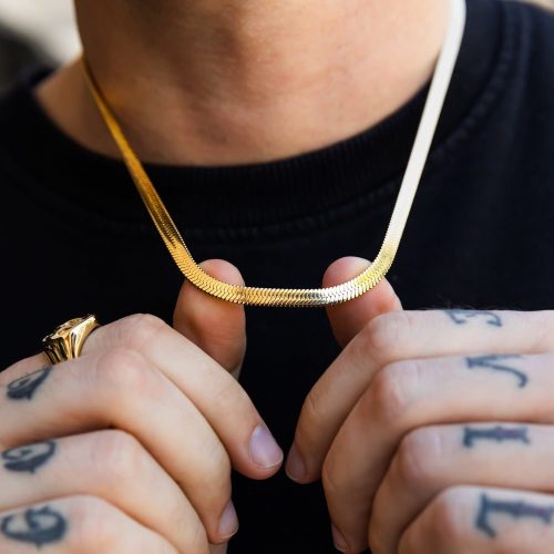 (1 পিস) – High Quality Snake Chain for Man/Women (Gold) - Image 2